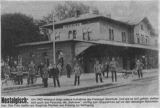 Bahnhof Freising, um 1900