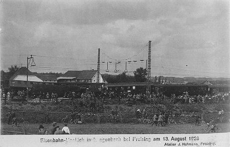 Unfall in Langenbach, 1926, Quelle: 'Postkartengrüße aus dem Landkreis Freising'