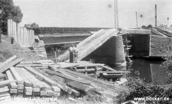 Wiederherstellung der Kanalbrücke um 1950, Foto: Holzer/Schmalzl, mit freundlicher Genehmigung